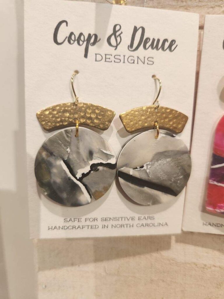 handmade earrings at Buffalo Creek Gallery